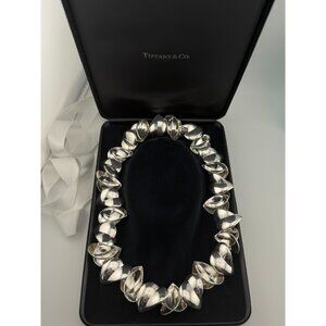 Tiffany & Co. Frank Gehry Full Heart Link Necklace 22" in Sterling Silver